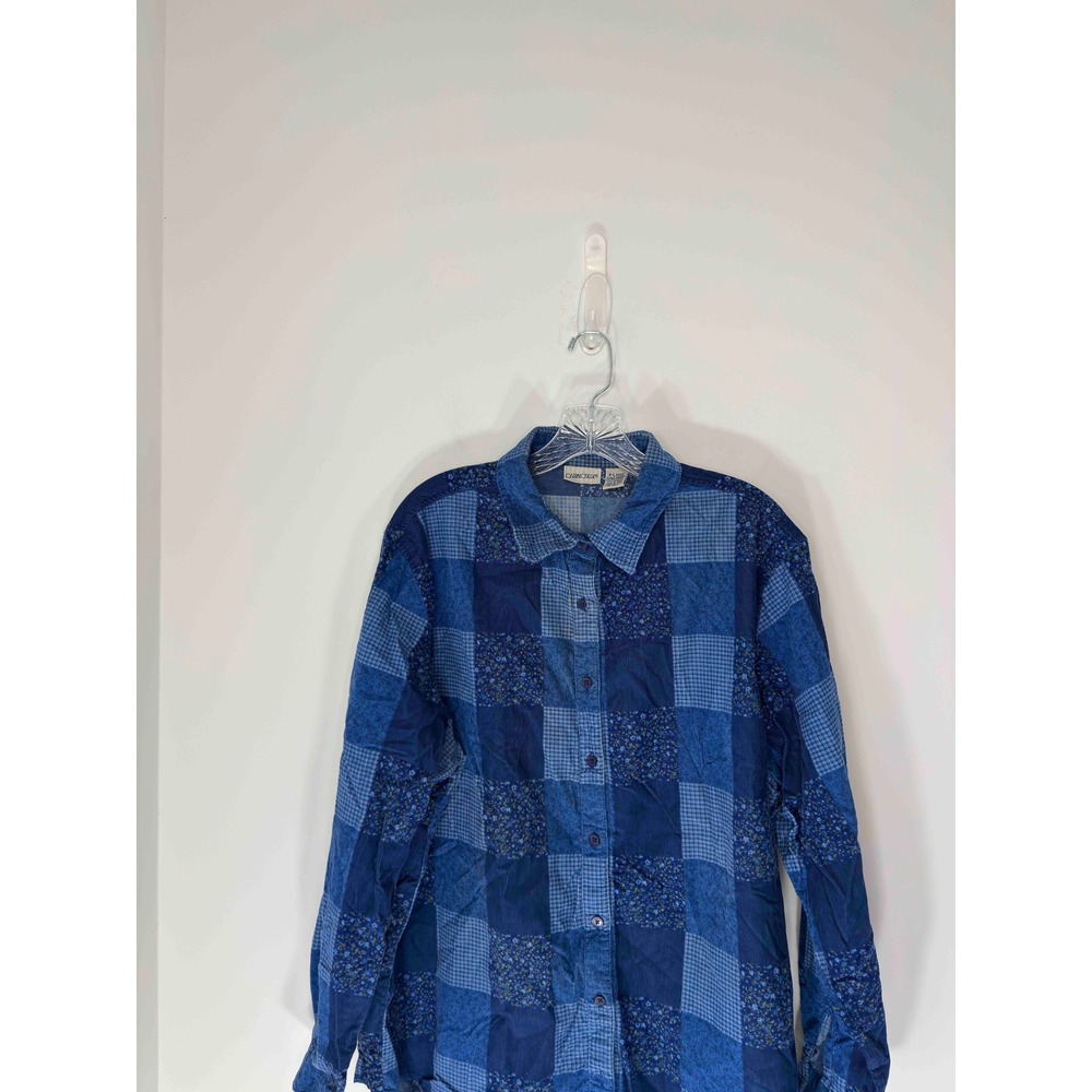 Cabin Creek Blue Button Down Patchwork Cottage Pr… - image 2